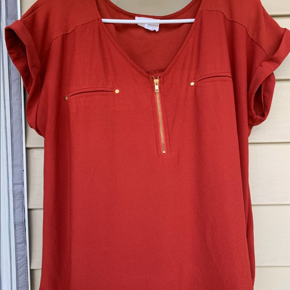 Burnt orange blouse from The Workshop